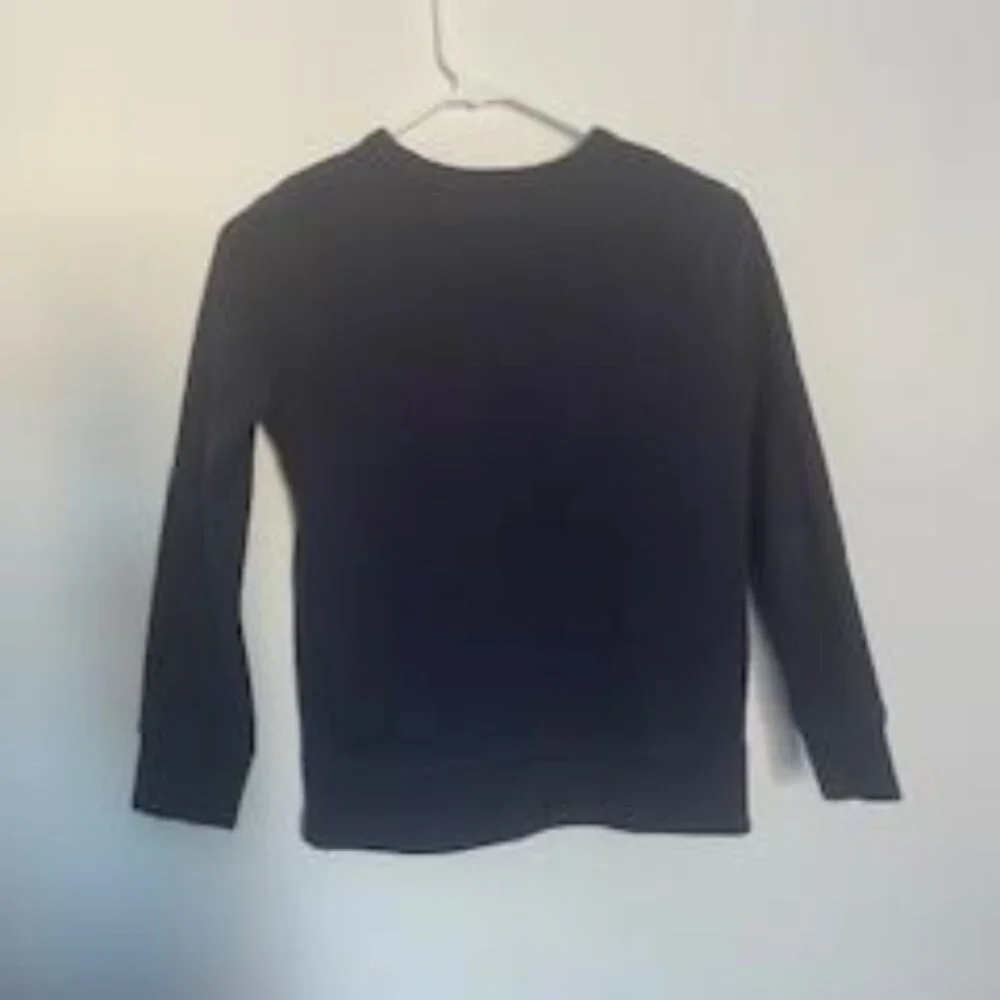 Boys' GAP Athletic Crew Neck Sweater (Size M - 8) Navy Blue with Orange Logo